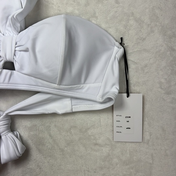 Unique Vintage White Marylin Monroe Pin-up Padded Halter Swim Bikini Top New - Picture 3 of 10